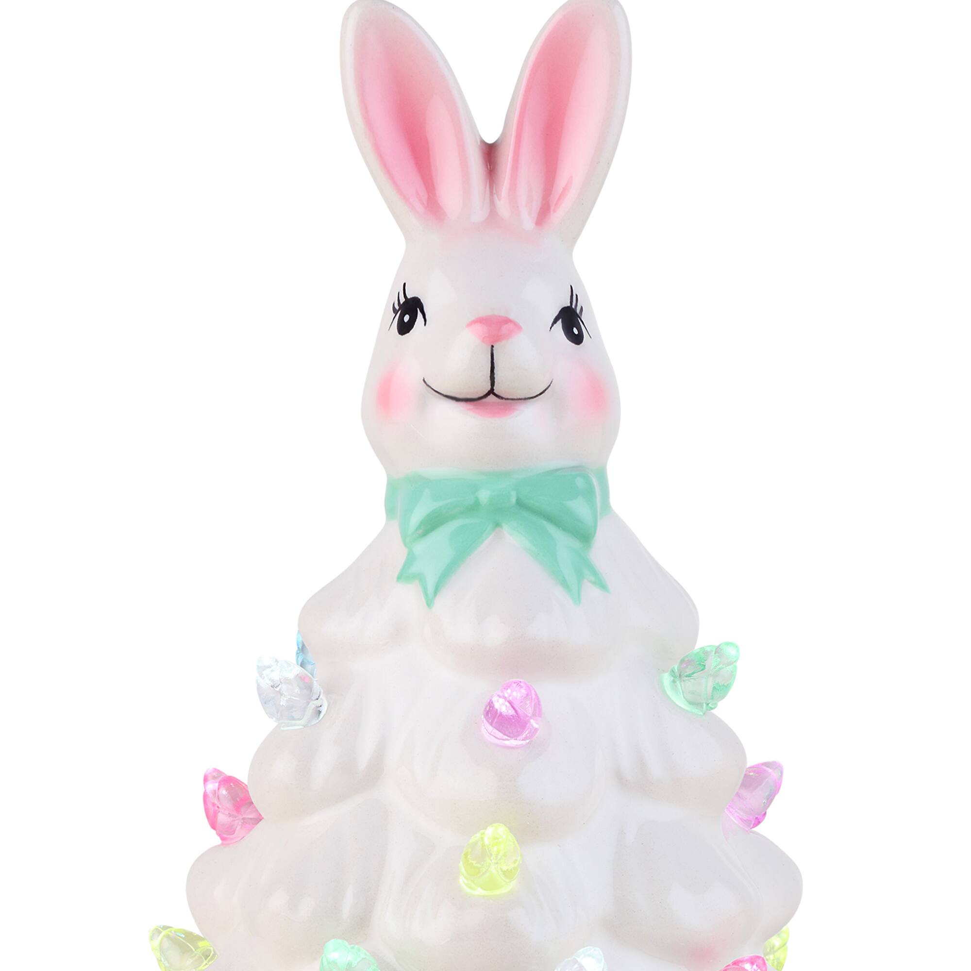 Mr. Cottontail White 8" Ceramic Easter Bunny Tree